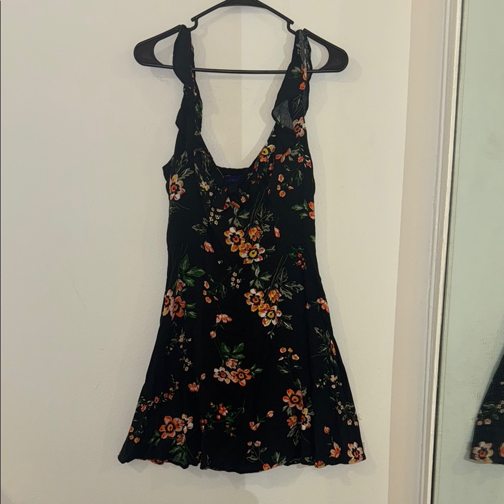 Aeropostale Black and Orange Scoop Neck Mini Dress